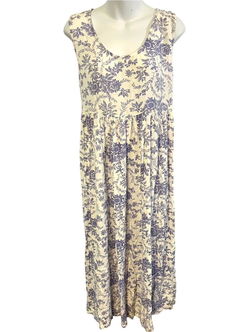 April Cornell Blue & White Maxi Floral Sundress